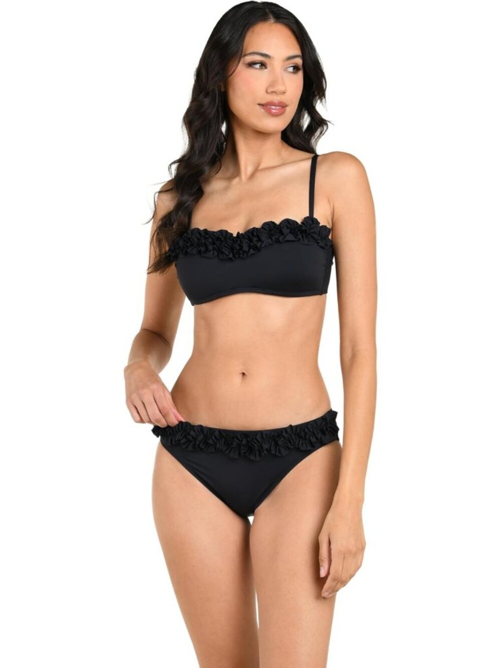 Ruffled Bandeau Bikini Top for Women | Island Goddess Swimwear, Beach Ready